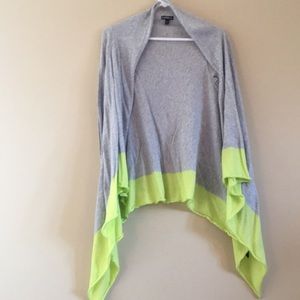 Express cardigan with lime green trim